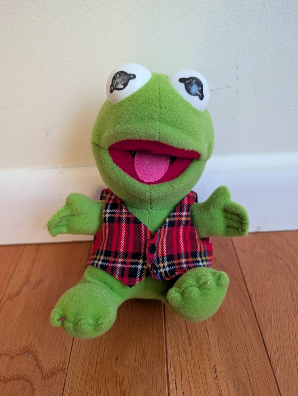 1987 McDonalds Christmas Baby Kermit The Frog PLUSH Jim Henson Muppet Babies Vtg